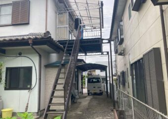 使わなくなった鉄骨外階段の解体工事